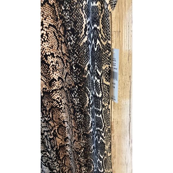 Glamour Brown Black Reptile Print Sleeveless Maxi Dress Size 14 - Picture 6 of 9